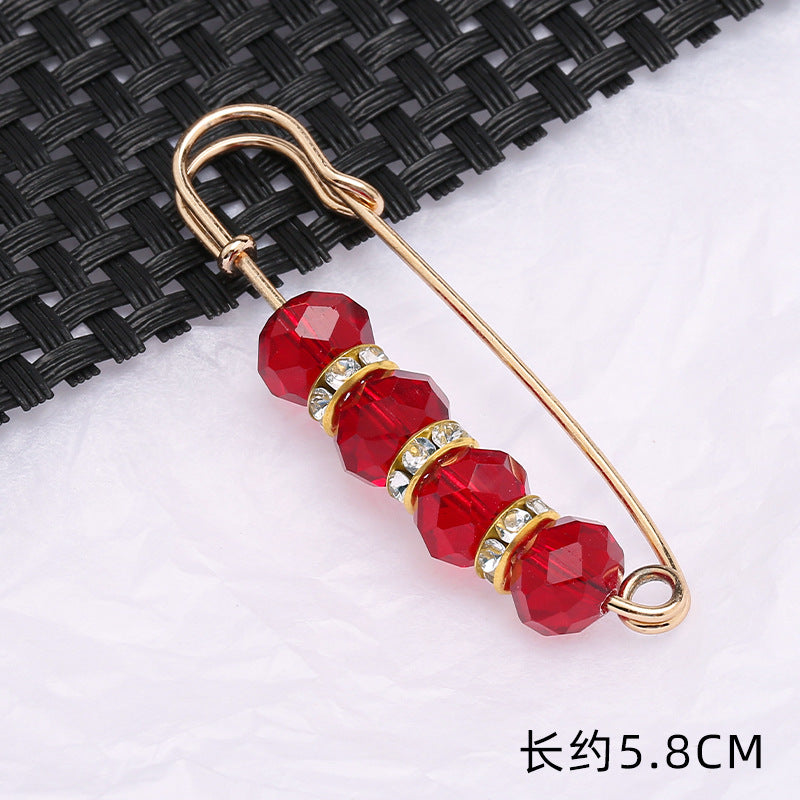 Removable Metal Waist Pin Fixing Clothing Rhinestone Brooch Accessories-178