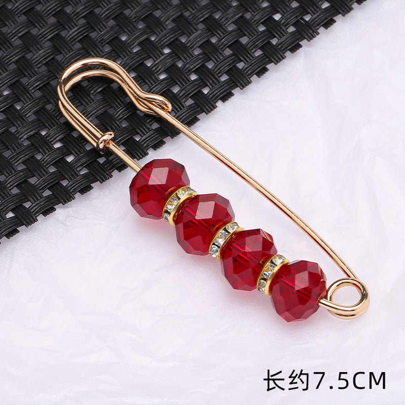 Removable Metal Waist Pin Fixing Clothing Rhinestone Brooch Accessories-178
