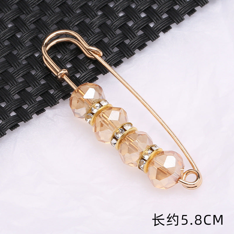 Removable Metal Waist Pin Fixing Clothing Rhinestone Brooch Accessories-178