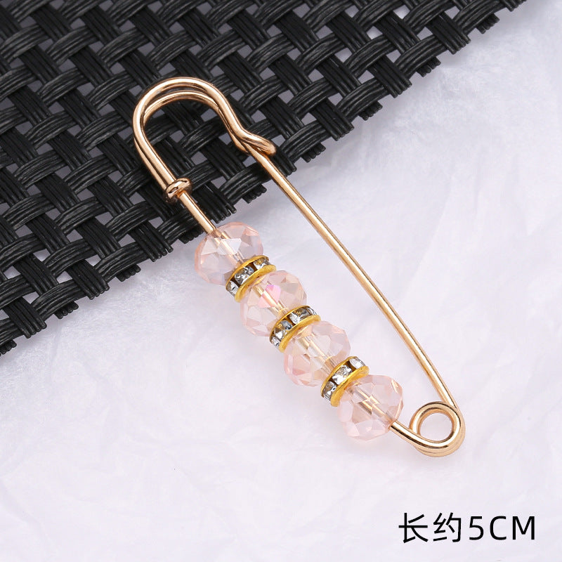 Removable Metal Waist Pin Fixing Clothing Rhinestone Brooch Accessories-178