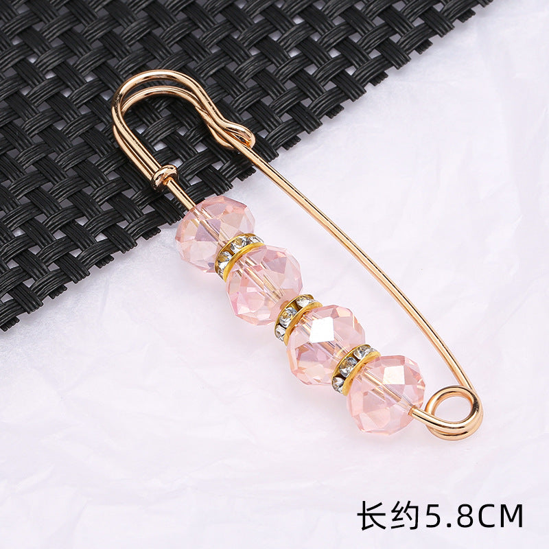 Removable Metal Waist Pin Fixing Clothing Rhinestone Brooch Accessories-178