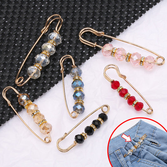 Removable Metal Waist Pin Fixing Clothing Rhinestone Brooch Accessories-178