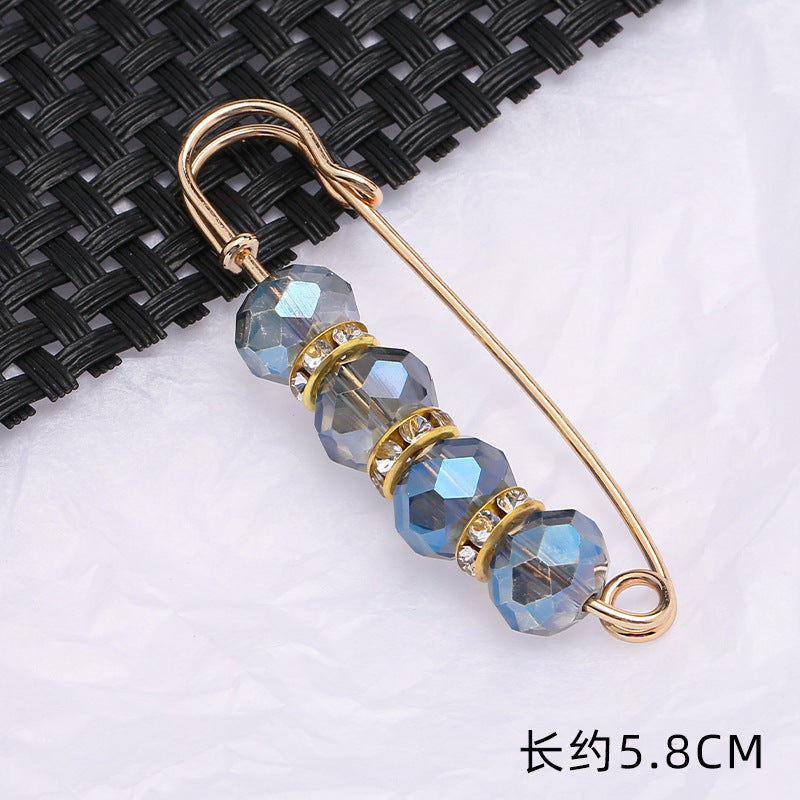 Removable Metal Waist Pin Fixing Clothing Rhinestone Brooch Accessories-178
