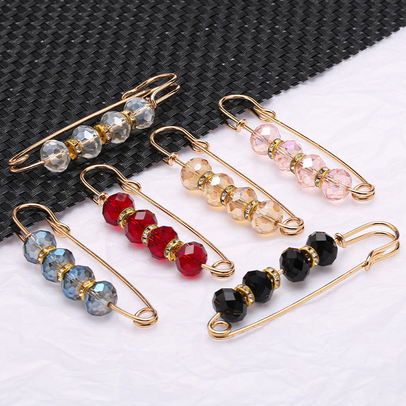 Removable Metal Waist Pin Fixing Clothing Rhinestone Brooch Accessories-178