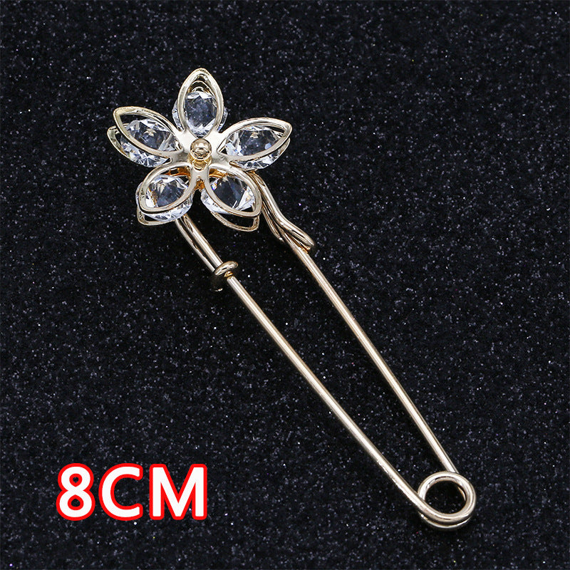 Removable Metal Waist Pin Fixing Clothing Rhinestone Brooch Accessories-178