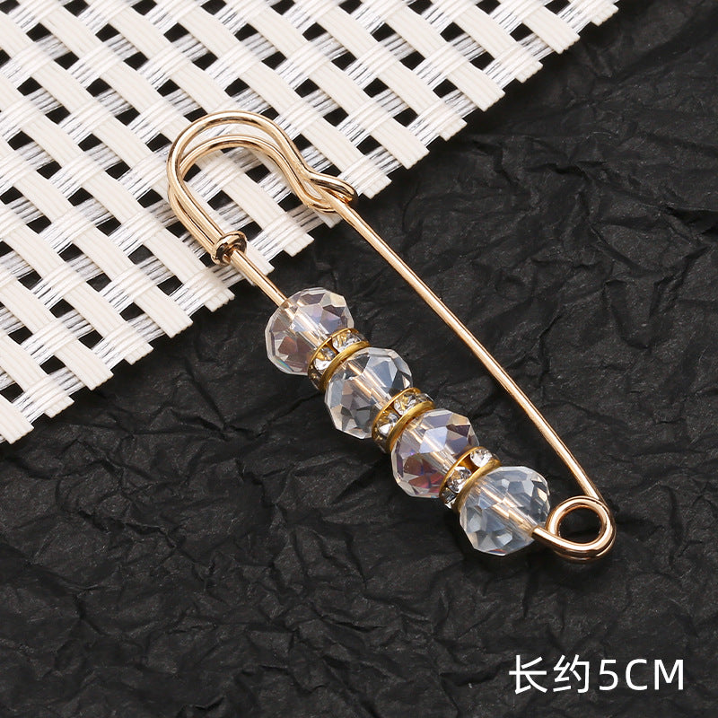 Removable Metal Waist Pin Fixing Clothing Rhinestone Brooch Accessories-178
