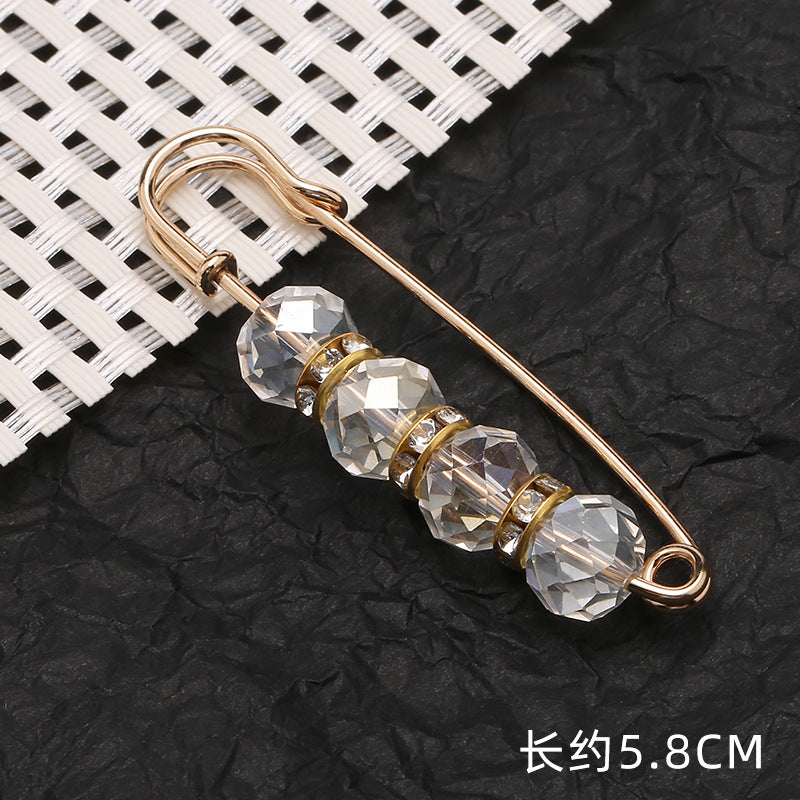 Removable Metal Waist Pin Fixing Clothing Rhinestone Brooch Accessories-178