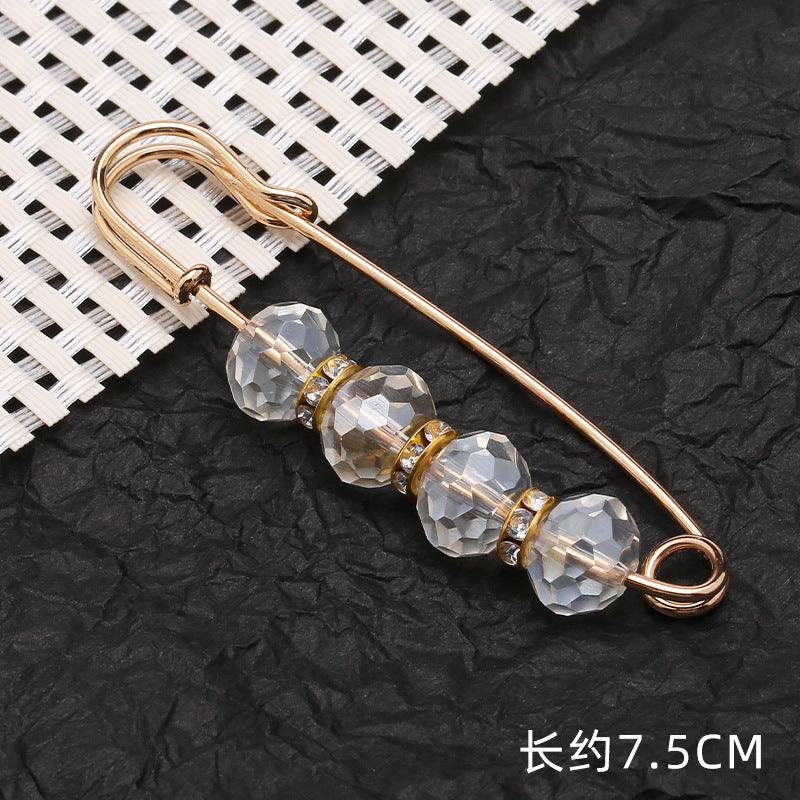 Removable Metal Waist Pin Fixing Clothing Rhinestone Brooch Accessories-178