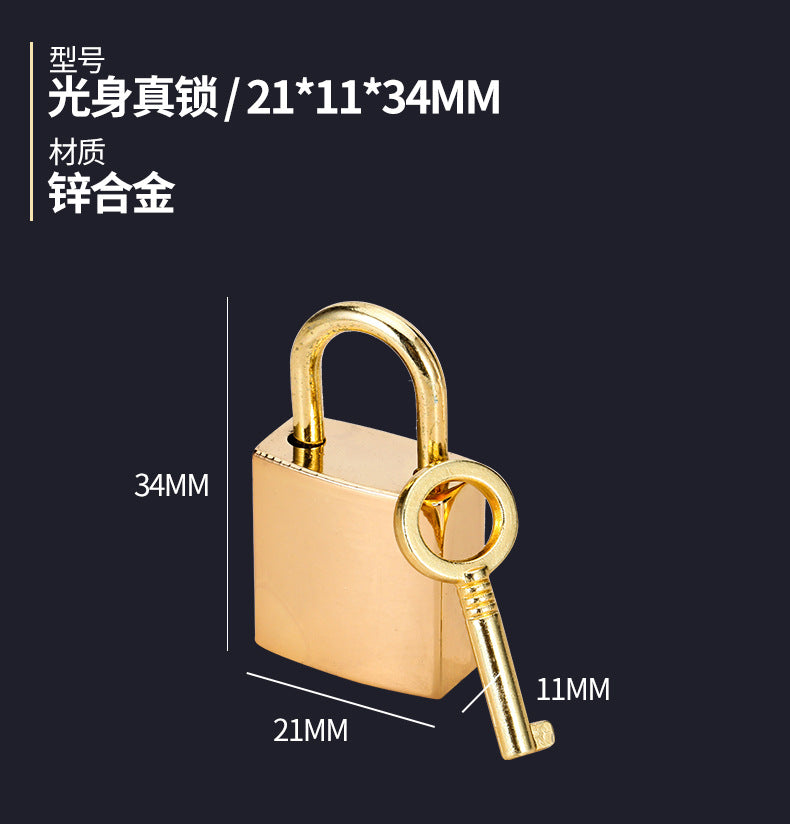 accessories for bags Ornament lock decorative padlock small square lock with key lock buckle customization-18