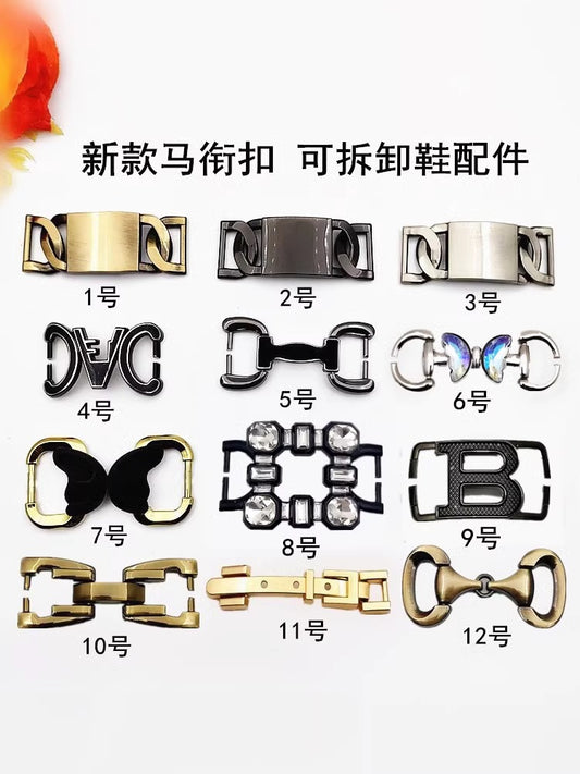 Factory Wholesale Hardware Crafts Chain Buckle Gold Metal Horse Bit Shoe Buckles-29