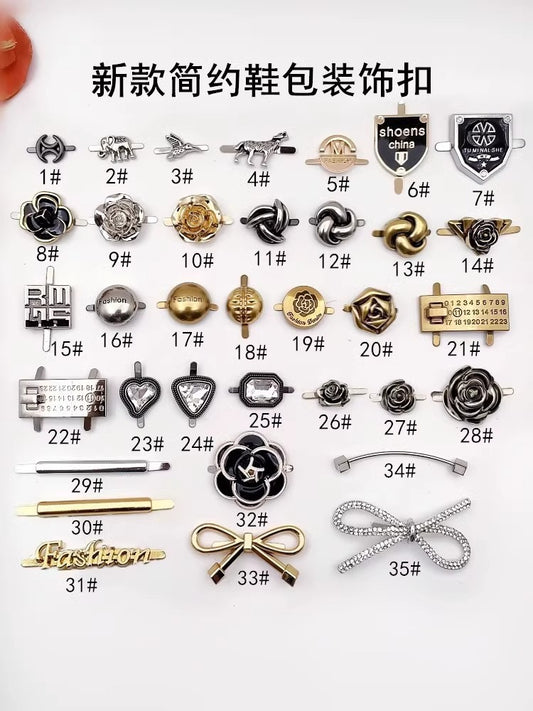 Small Metal Rhinestone Shoe Buckles Upper Side Decorative Shoe Tag for Shoe Hook Accessories-17