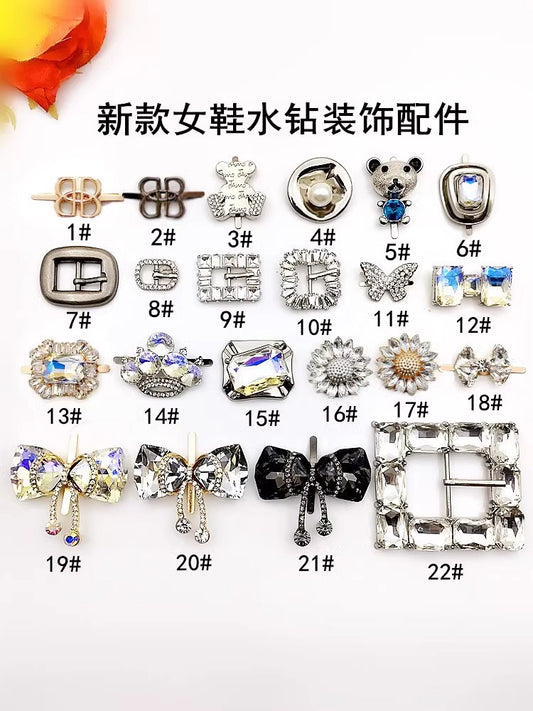 New Crystal Diamond Gem Hole Shoe Ladies Accessories Shoes Designer Charms Decorative Buckle Luxury Shoe Charms-22