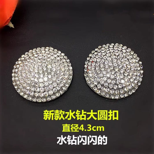 Fashion Luxury Alloy Diamond Round shoes buckle Geometric Hemisphere shoes buckle for Women-86