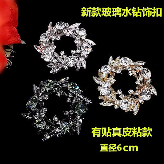 High Quality Fancy Bouquet shoes buckle Beautiful Crystal Floral Garland Assorted Colors Flower shoes buckle-91