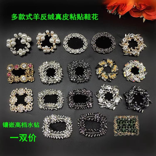 Wholesale DIY Ladies High Heels Shoe Accessories Crystal Rhinestone Flower Buckle Clip for Metal Sandal-49