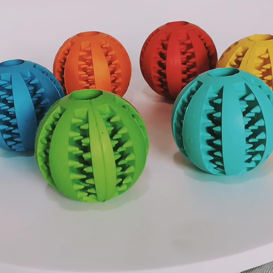 Custom Natural Indestruct Clean Teeth Interactive Pelota Para Perro Pet Dog Play Training Toy Add Food Tough Chew Rubber Ball-30