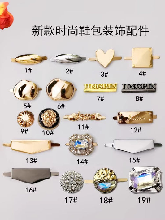 Metal Shoe Decorative Accessories Rhinestones Rivet Buckle with Hook for Easy Shoe Fastening-19