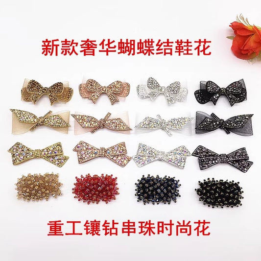 High Quality Sandal Rhinestone Ladies Sandals Upper Accessories butterfly Shoe Parts Accessories Decoration Accessories-5