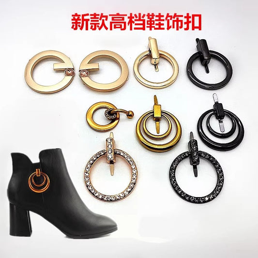 High Quality Female Sandals Metal Chain Buckle Can Be Customized Metal Shoe Buckle Gold Veneer Shoe Decoration Accessories-97