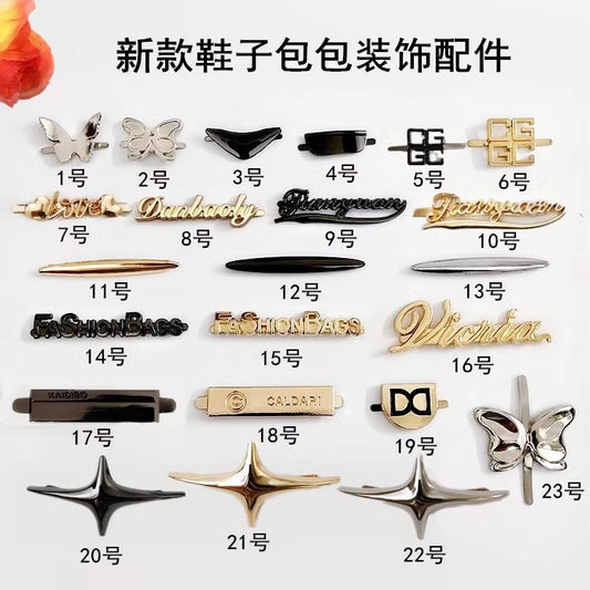 Hardware OEM ODM Custom Brand Logo Design Zinc Alloy Clothing Decorative Metal Label Tag-26