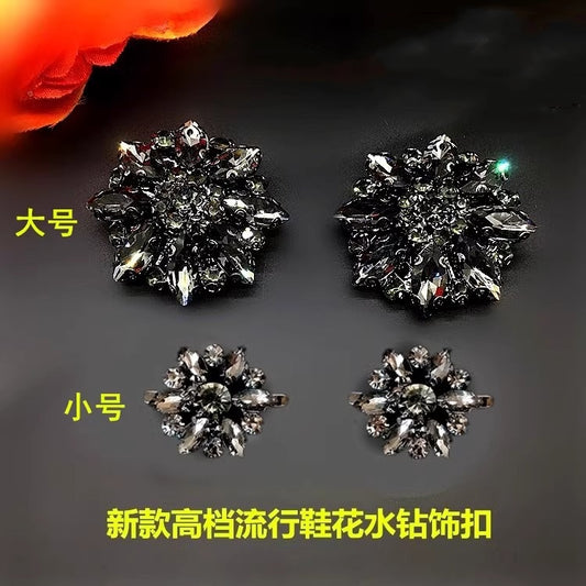 Glam Button Jewel AB Crystal Flower Button Blouses Covers Cufflink Fancy Button Clip for Ladies Polo T Shirt Dress Ornament-18