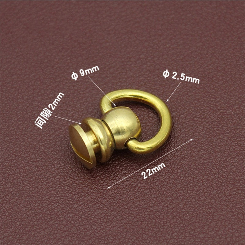 Brass material Round Head Button Screw Leather Craft Mushroom Head Screw Bag Rivet Brass Pacifier Nail brass monk's head-20