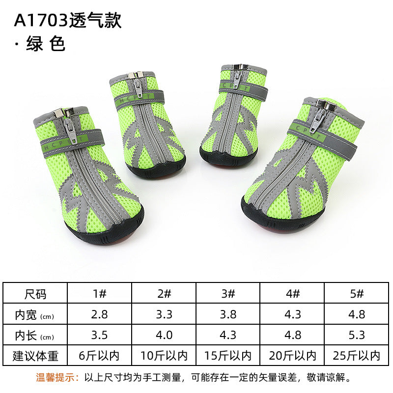 Breathable Mesh Pet Large Dog Shoes Boots Paw Protector with Reflective Strip Anti-Slip Sole Dog Shoe-6
