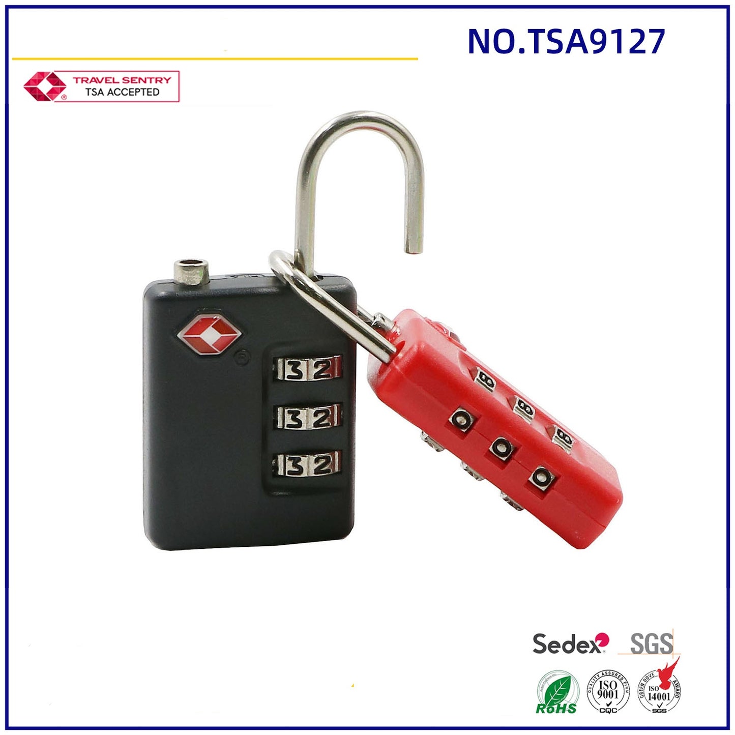 Travelsky custom travel 3 dial combination lock TSA approved luggage padlock-22