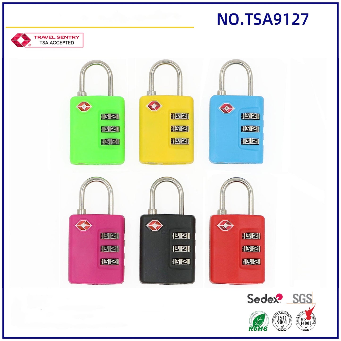 Travelsky custom travel 3 dial combination lock TSA approved luggage padlock-22