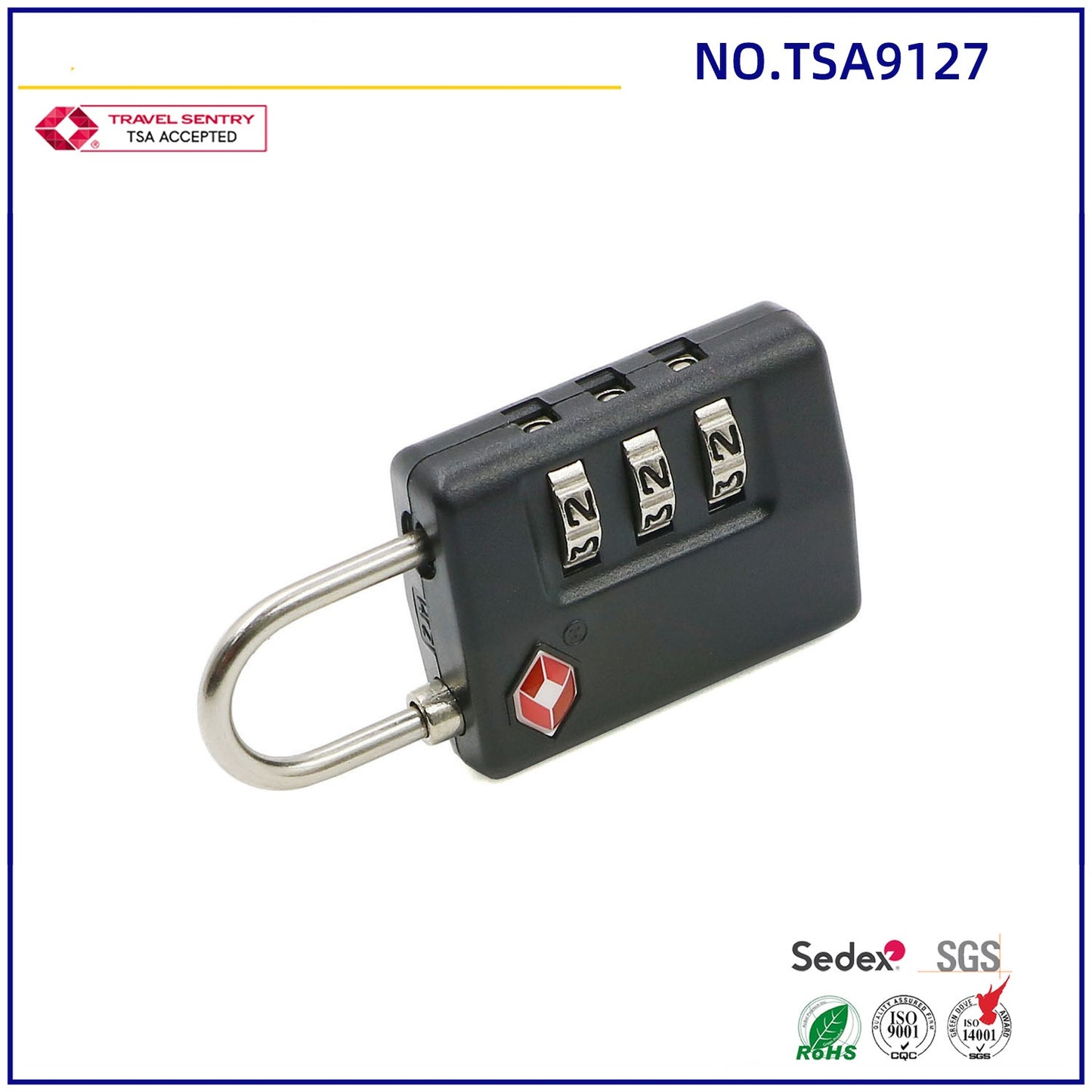 Travelsky custom travel 3 dial combination lock TSA approved luggage padlock-22