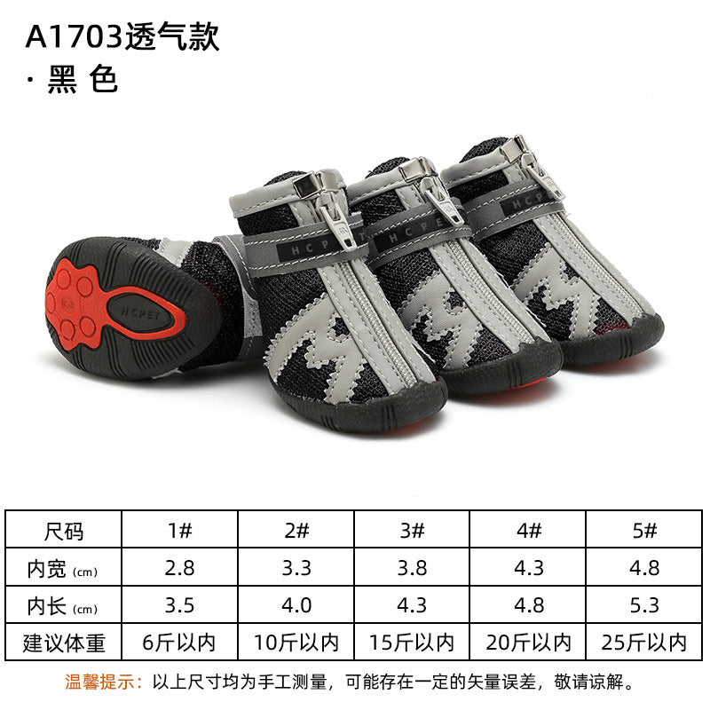 Breathable Mesh Pet Large Dog Shoes Boots Paw Protector with Reflective Strip Anti-Slip Sole Dog Shoe-6