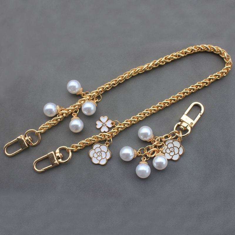 Fashion handbags decorated chain evening bag chain with sparkling pearls bag chain with pearl charm-24
