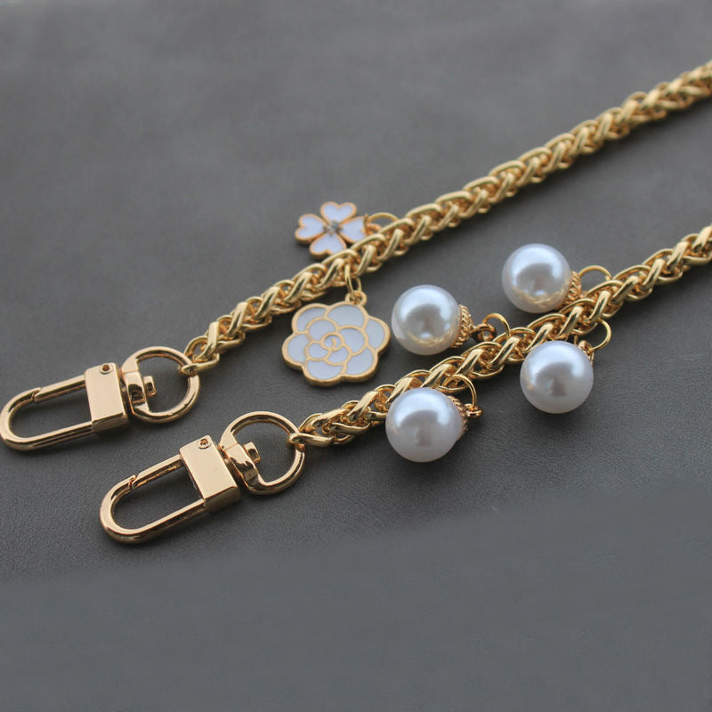 Fashion handbags decorated chain evening bag chain with sparkling pearls bag chain with pearl charm-24