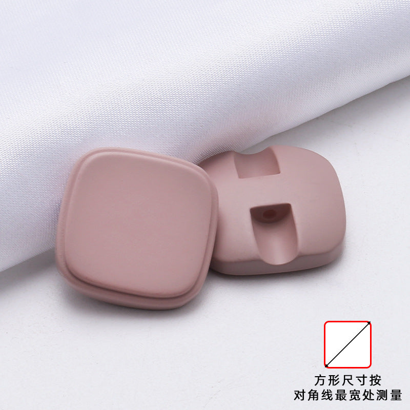 Wholesale Custom Color Plastic Resin Shirt Square Button For Korean Style Coat-247