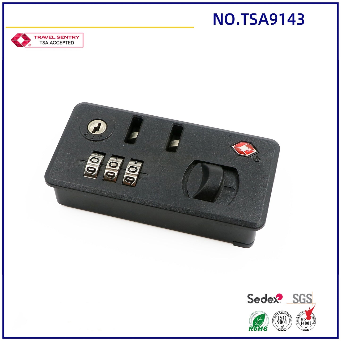 Hot sell aluminum suitcase TSA lock PC PP ABS hard shell luggage lock fabric normal locak-25