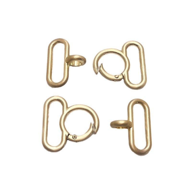 Gold plated Oval ring buckle metal Swivel snap hook spring clip snap dog hook for handbag-26