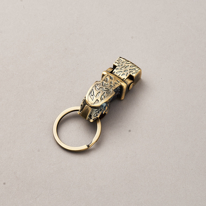 Honest Leopard Head Car Keychain Business Metal Luxury Keychain Creative Key Ring-27