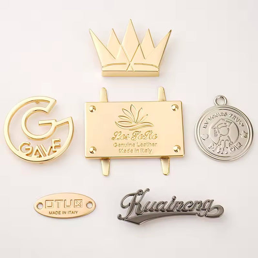 Gold Sewing Metal Clothing Label Hanging Logo Tag Handbag Metal Logo Gunmetal Letters Nameplate Custom Metal Label for Bags-28