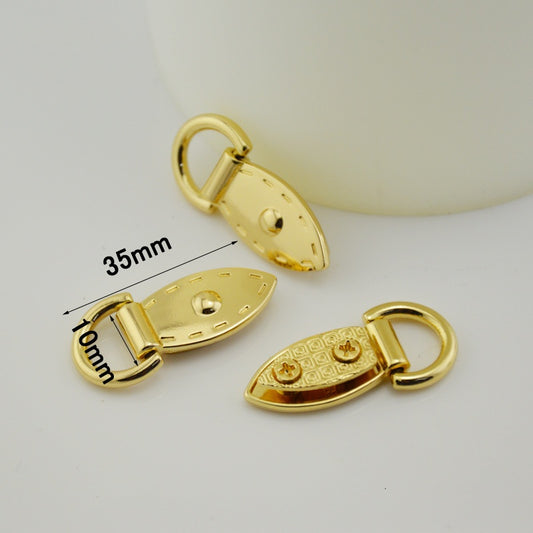 Metal Bag Hanger Side Hanger Clamps Decorative Bag Strap Connector D Ring Leaf Shape Strap Anchor-28