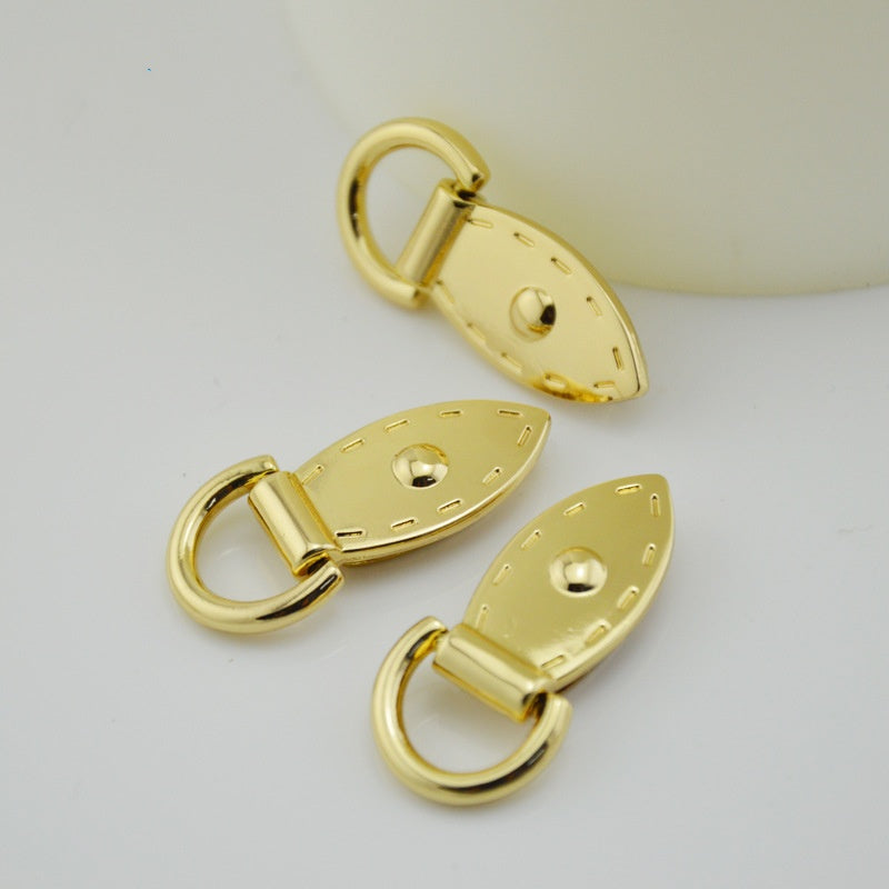 Metal Bag Hanger Side Hanger Clamps Decorative Bag Strap Connector D Ring Leaf Shape Strap Anchor-28