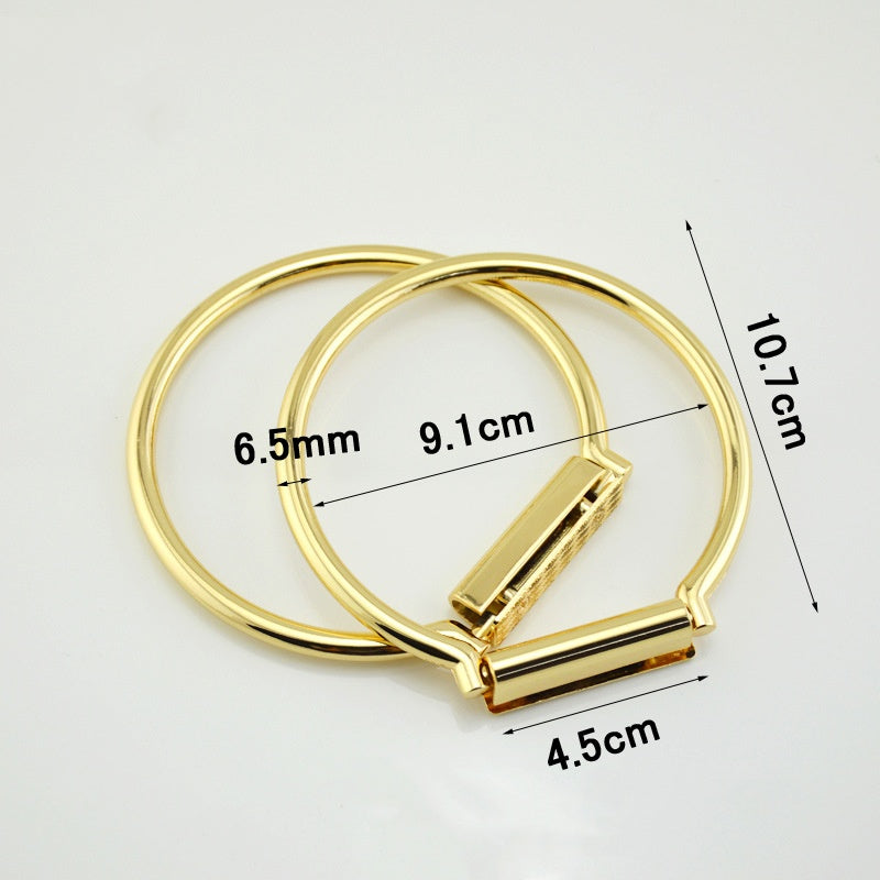 Luggage Hardware Accessories DIY Purse Sewing Frame High-Grade Round Metal Bag Handles For Handbag-29