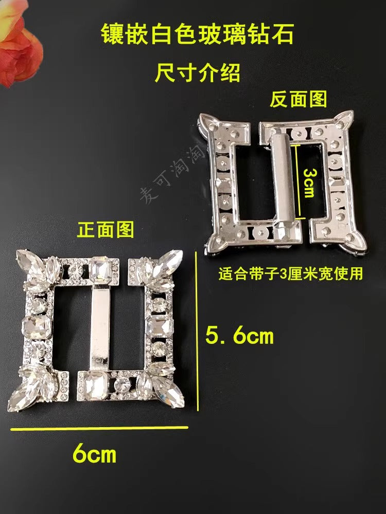 Shoe Decoration Accessories Factory Supply Crystal Metal Women Shoe Buckle for Shoes-35