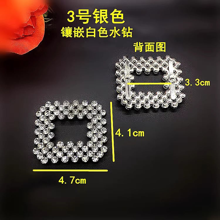 Wholesale Simple Fashion Bling Rhinestone 26 English Intitial  Crystal Alphabet Letter shoes-64 buckle