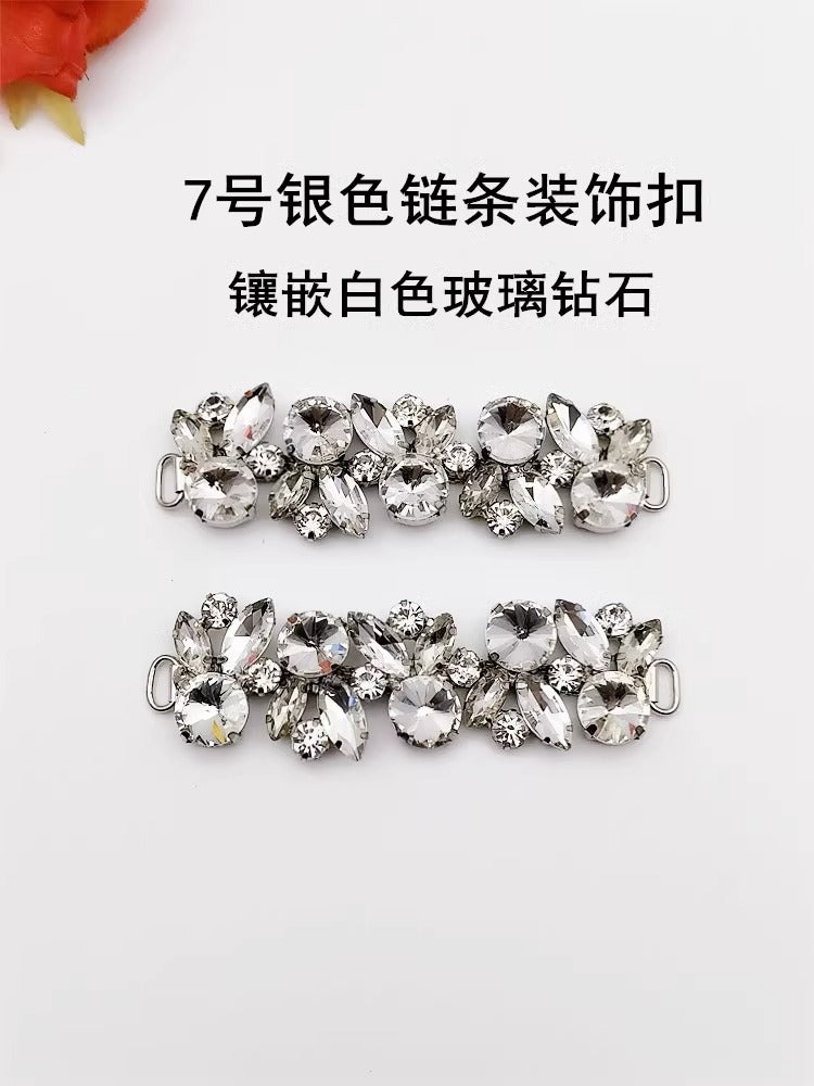Factory Wholesale 50 Designs Metal Alloy Shoe Bag Connected Chain Buckles Accessories ,custom Design Is Welcome-11
