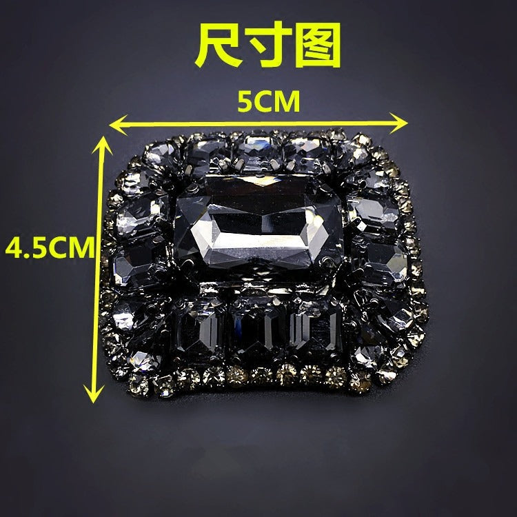 Shiny Square Rhinestone Buckle Diamante Ribbon Slider Wedding Invitation Card Decoration Buckles -28Shoe Upper Belt-28