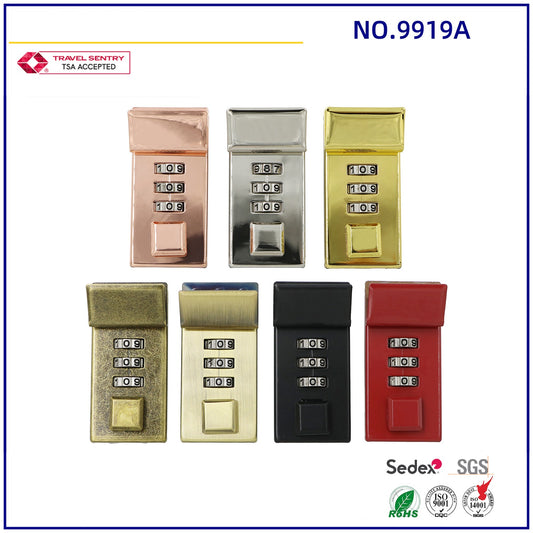 Safety Metal Password Bag Lock Briefcase 3 Digit Combination Lock-3