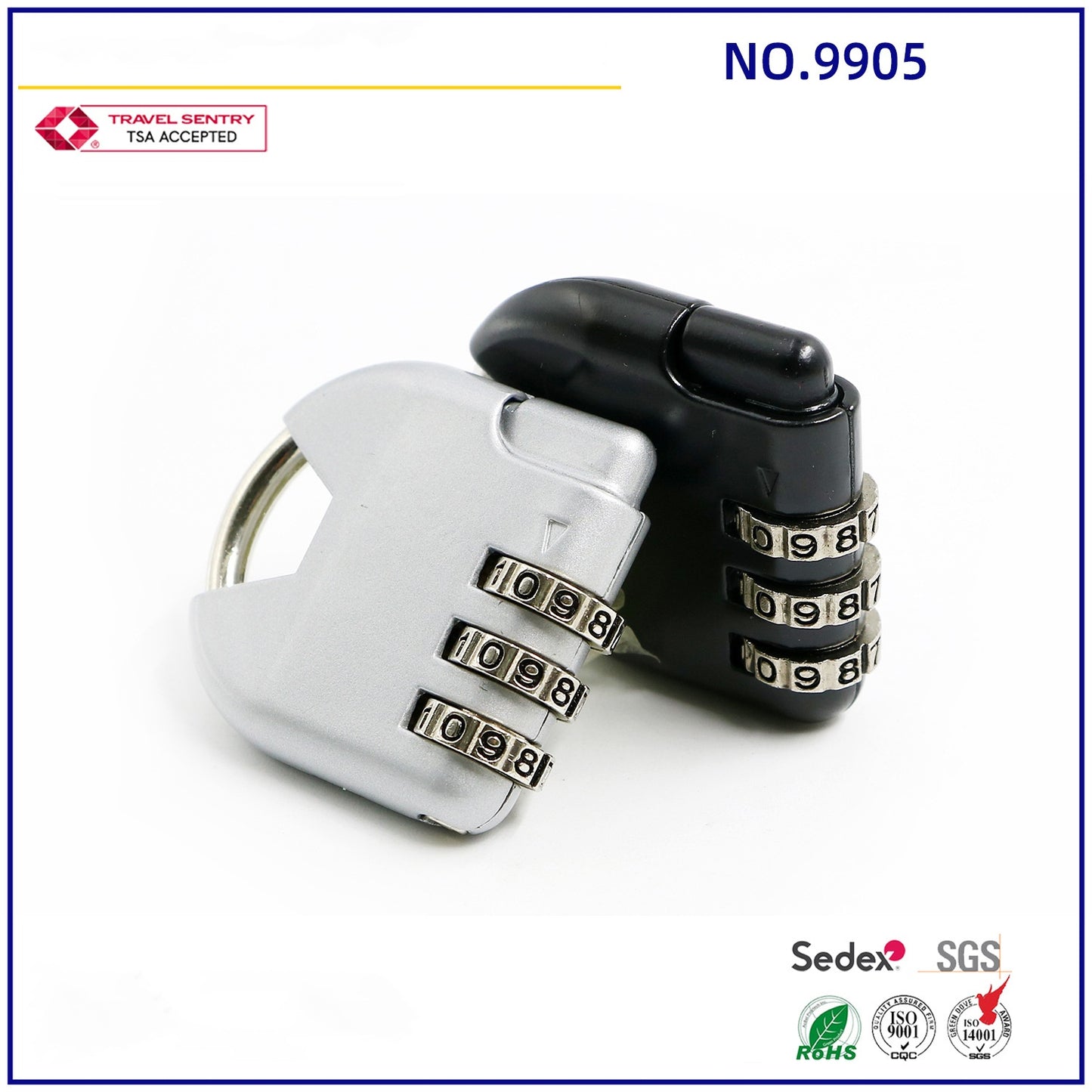 Hot selling exquisite mini suitcase padlock with 3-digit password zinc alloy cute safety password padlock-3