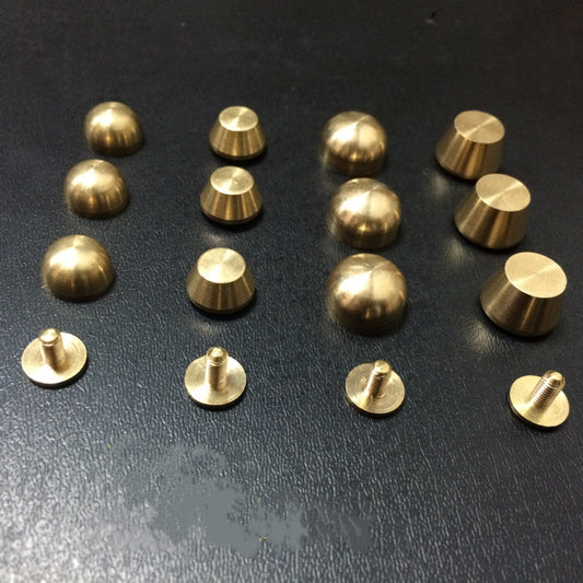 Brass material Round Head Button Screw Leather Craft Mushroom Head Screw Bag Rivet Brass Pacifier Nail brass monk's head-30