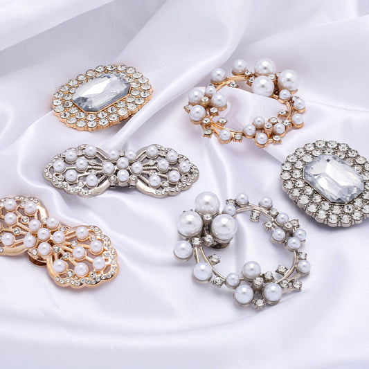 Big Rectangle Gem Rhinestone Shoe Clips Women Shoes Jewelry Removable Crystal Shoe Buckle For Upper DIY-313