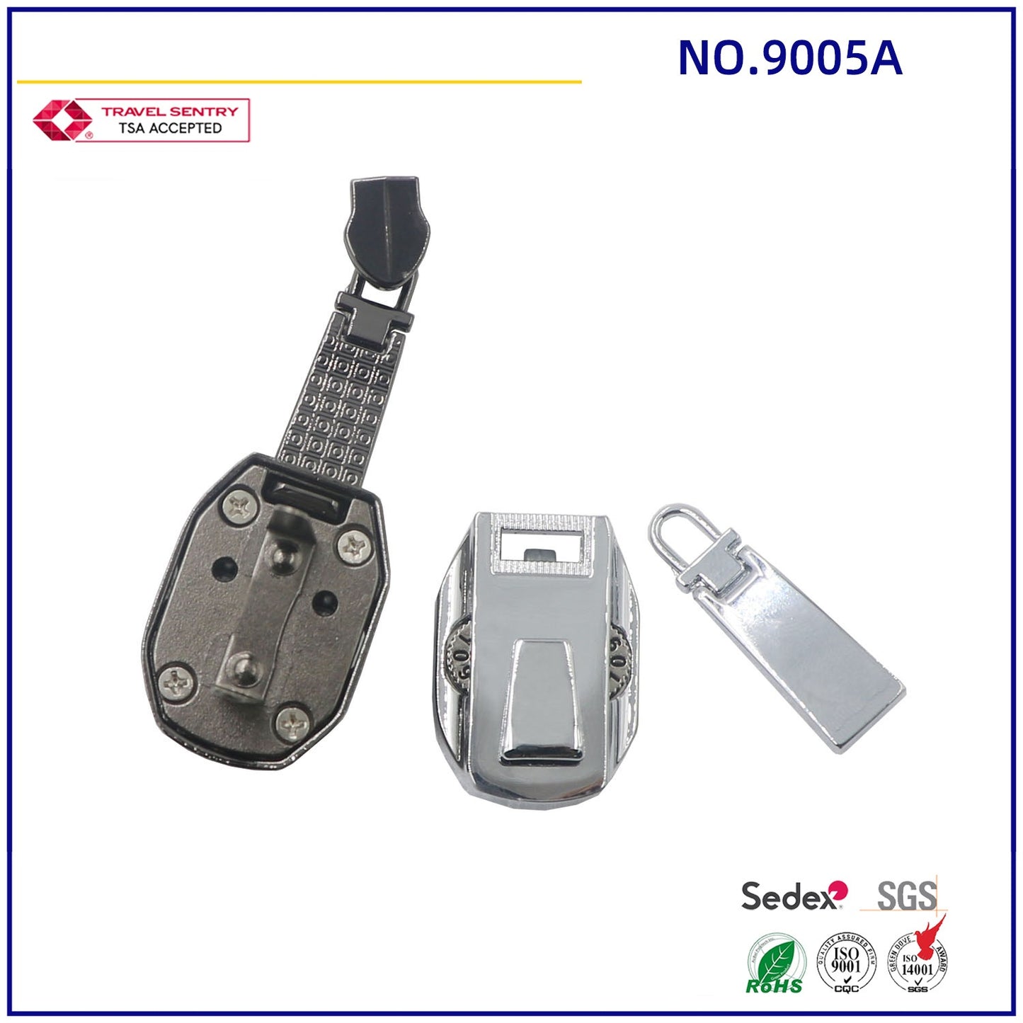 9005A Customizable Exquisite Backpack Zipper Lock Security Metal 2-Digit Combination Zipper Lock-32